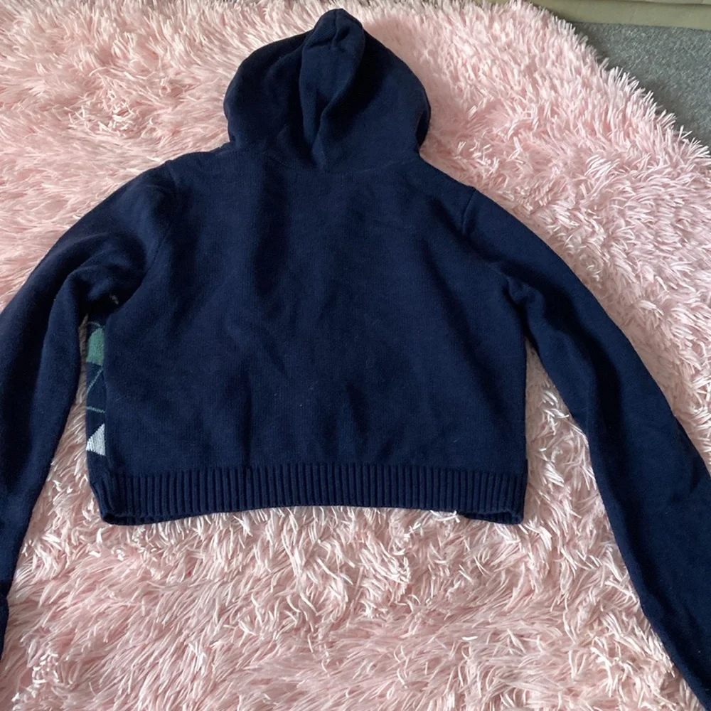 Hollister argyle hooded sweater